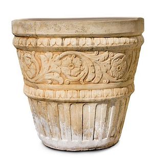 A Baroque Style Terracotta Urn Height 36 inches.