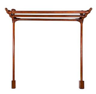 A Two-Post Bamboo Bed Canopy Frame Height 87 inches.