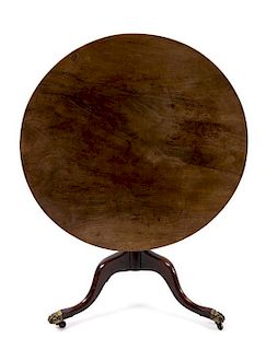 A George III Style Tilt-Top Table Height of first 29 x diameter 39 inches.