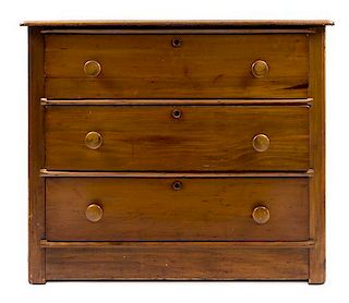 A Victorian Mahogany Chest of Drawers Height 33 x width 39 x depth 17 inches.