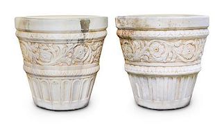 A Set of Six Baroque-Style Terracotta Planters Height of tallest 29 inches.