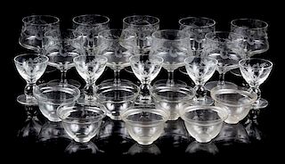 * A Collection of Wine and Sherry Glasses Height of tallest 4 3/4 inches.