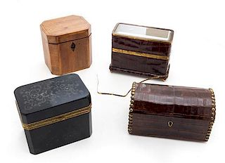 A Collection of Decorative Boxes Width of widest 6 1/2 inches.
