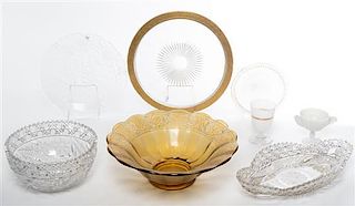 * A Group of Glass Articles Diameter of tray 13 inches.