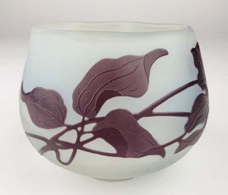 19th C. Galle Glass Cameo Bowl