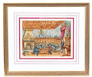 * A Pair of Hand Colored Interior Illustrations First 9 x 12 1/2 inches (visible).