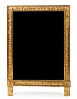 An Italian Painted and Parcel Gilt Mirror Height 48 x width 33 1/4 inches.