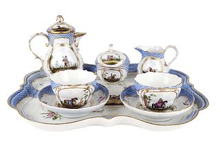 18th C. 8 Pc. Meissen Porcelain Tea Set
