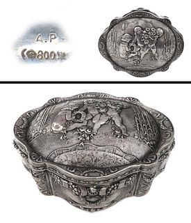 19th C. German Silver 800  Jewelry Box