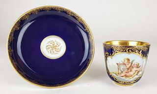 19th C. Meissen Porcelain Cup and Saucer