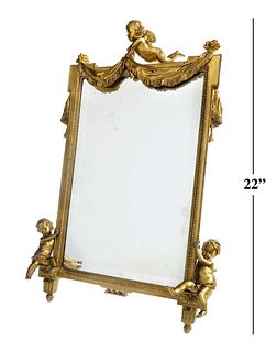 19th C. Figural Bronze  Mirror