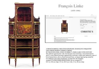 19th C. Francois Linke, a French Ormolu & Vernis Martin Vitrine Commode Cabinet