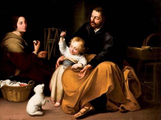 R. Escrivano "Holy Family of the Little Bird" Oil on Canvas