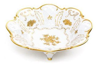 A Continental Porcelain Footed Center Bowl Diameter 10 7/8 inches.