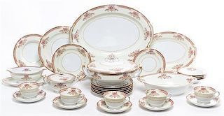 A Partial Set of Noritake Porcelain Dinnerware Diameter of dinner plate 10 inches.