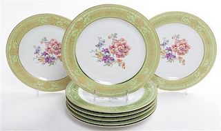 * Eight Tirschenreuth Porcelain Dinner Plates Diameter 10 7/8 inches.