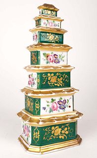 19th C. Jacob Petit Pagoda Form Porcelain Vase
