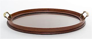 A Georgian Style Mahogany Tray Width over handles 20 1/8 inches.