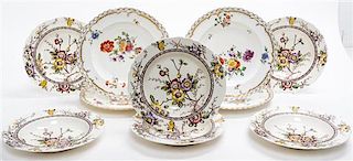 A Group of English Porcelain and Ceramic Dinnerware Diameter of dinner plates 10 1/2 inches.