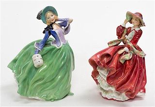 * Two Royal Doulton Porcelain Figures Height of taller 7 1/2 inches.