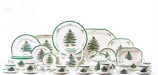* An Extensive Spode Christmas Dinnerware Set Diameter of dinner plates 10 1/2 inches.