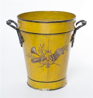 * A Tole Fire Bucket Height 12 1/4 inches.