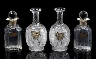 * A Group of Cut Glass Decanters Height of first pair 9 1/4 inches.