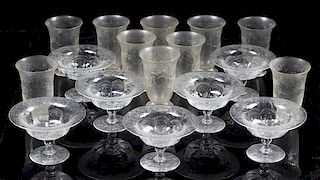 * A Collection of Glass Stemware Height of first 4 1/2 inches.