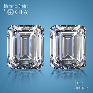 7.02 carat diamond pair Emerald cut Diamond GIA Graded 1) 3.50 ct, Color H, VS1 2) 3.52 ct, Color H, VS1. Appraised Value: $315,900 