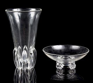 A Steuben Glass Vase Height of vase 10 inches.