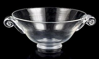 * A Steuben Glass Bowl Width over handles 12 1/4 inches.