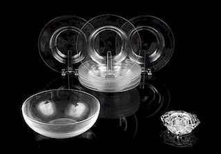 * Eight Steuben Glass Bowls Diameter 8 7/8 inches.