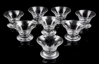 * A Set of Eight Steuben Sorbets Diameter 4 1/4 inches.