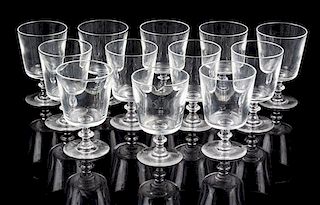 * A Set of Twelve Steuben Port Glasses Height 5 3/4 inches.