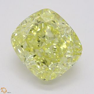 1.26 ct, Natural Fancy Intense Yellow Even Color, VVS2, Cushion cut Diamond (GIA Graded), Appraised Value: $27,900 