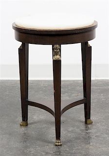 * An Empire Style Gilt Metal Mounted Mahogany Table Height 20 1/2 inches.