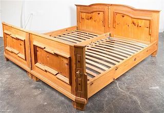 An Alpine Pine Bed Height 40 3/4 inches.