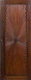 A Carved Mahogany Door Height 61 1/2 x width 24 inches.