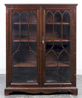 * A Chippendale Style Mahogany Bookcase Height 53 x width 43 x depth 14 1/2 inches.
