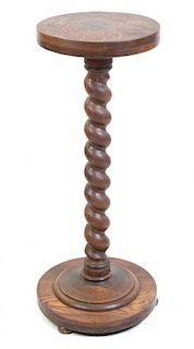 * A Victorian Oak Pedestal Height 36 1/4 inches.