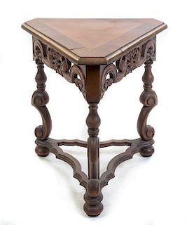 * A Jacobean Style Walnut Occasional Table Height 24 x width 23 x depth 20 inches.