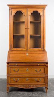 * An American Fruitwood Secretary Height 83 inches.
