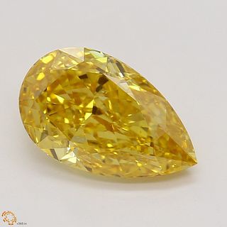 1.51 ct, Natural Fancy Vivid Orange Yellow Even Color, SI1, Pear cut Diamond (GIA Graded), Appraised Value: $109,600 