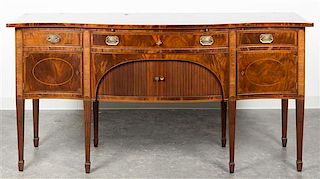 * A Federal Style Mahogany Sideboard Height 36 x width 72 x depth 23 1/2 inches.