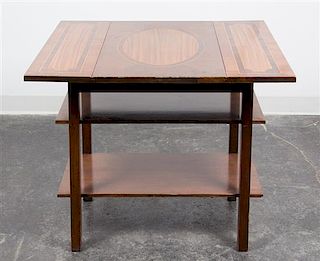 * A Georgian Style Mahogany Drop-leaf Table Height 27 x width 16 x depth 27 1/2 inches (closed).