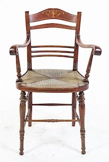 An American Empire Mahogany Side Chair Height 34 3/4 inches.