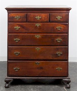 * An American Mahogany Chest of Drawers Height 51 x width 41 1/2 x depth 22 inches.