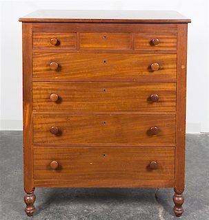 * An American Mahogany Chest of Drawers Height 47 x width 39 x depth 22 inches.