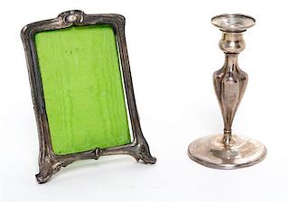 * A Silver Candlestick and Frame, Various Makers,