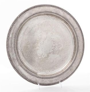 * A Silver Charger. Diameter 13 1/2 inches.